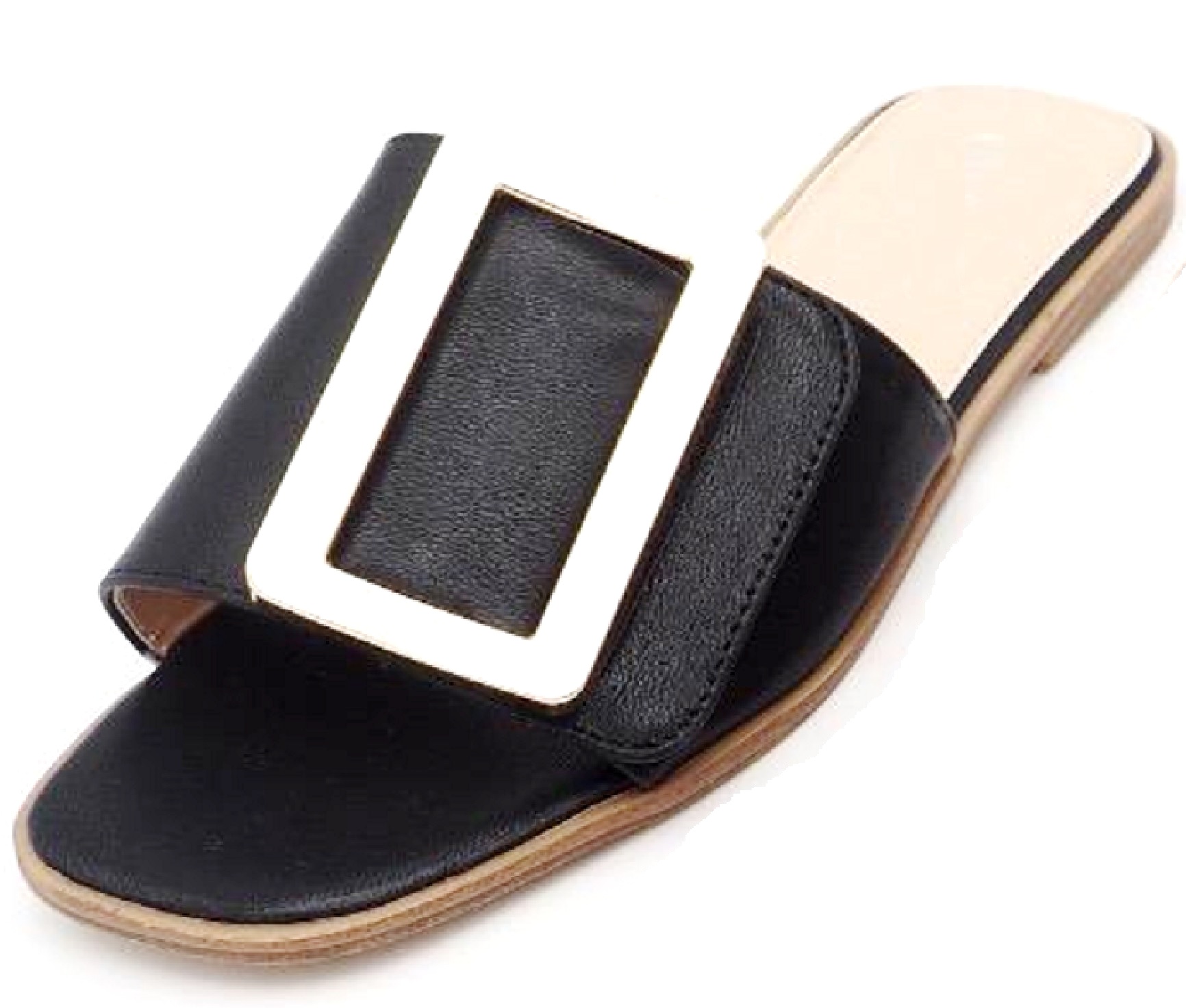 WOMENS LADIES SLIP ON MULES STUDS DIAMANTE SLIDES SLIPPERS SUMMER SANDALS SIZE E - Foto 2